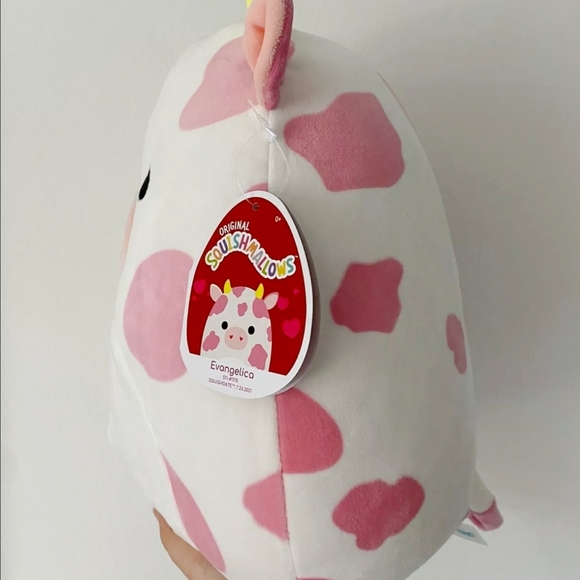 11" Squishmallow Evangelica pink Cow Valentine's Day KellyToys soft plush gift - Picture 3 of 3